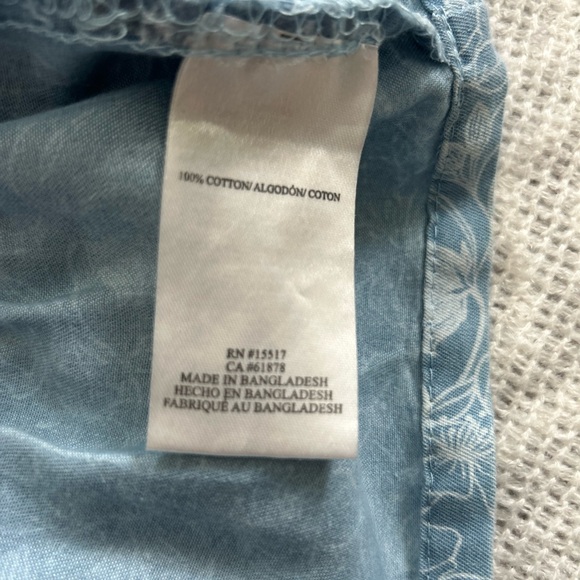 Picapino Girls Puffy Sleeve Floral  Adorable Blue Button-Up Kids Dress Size 3T - Picture 6 of 8